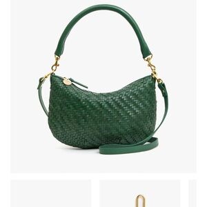 Clare V Moyen Messenger evergreen Leather Shoulder Bag in Dark Green